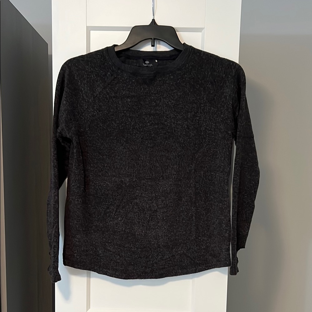 Twenty5A Black Crew Neck Sweater Soft Knit Casual